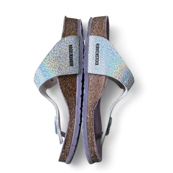 Birkenstock Sandals Glittery Silver and Purple Flip-flops Girls Size 32 (1-1.5) - Picture 5 of 8